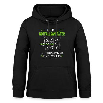 Ich bin Notfallsanitäter Drei Gewinnt - Frauen Hoodie - Schwarz - Vorne - AI Model Female 172 light (172cm)