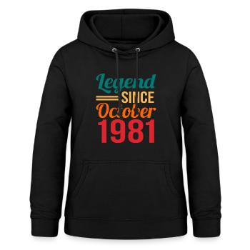1981 - Women's Hoodie - black - Front - AI Model Female 172 light (172cm)