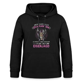 Jägerin jagen Jagd Spruch Eigenjagd - Frauen Hoodie - Schwarz - Vorne - AI Model Female 172 light (172cm)