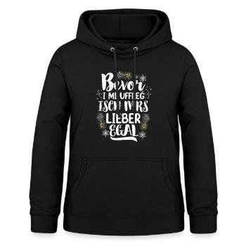Bevor i mi uffreg isch mrs lieber egal - Frauen Hoodie - Schwarz - Vorne - AI Model Female 172 light (172cm)