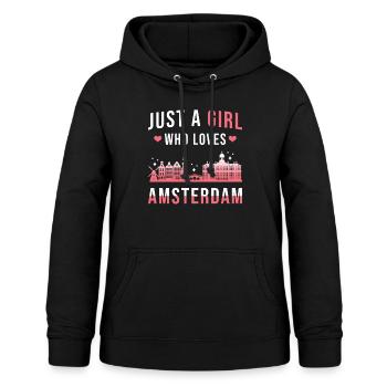 Amsterdam - Sweat à capuche Femme - noir - Devant - AI Model Female 172 light (172cm)
