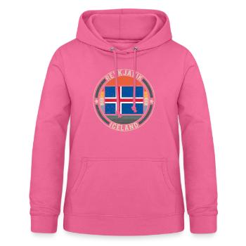 Chemise Islande, Reykjavik Islande, Vintage - Sweat à capuche Femme - rose - Devant - AI Model Female 172 light (172cm)
