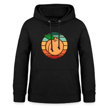 Pfirsich - Frauen Hoodie - Schwarz - Vorne - AI Model Female 172 light (172cm)