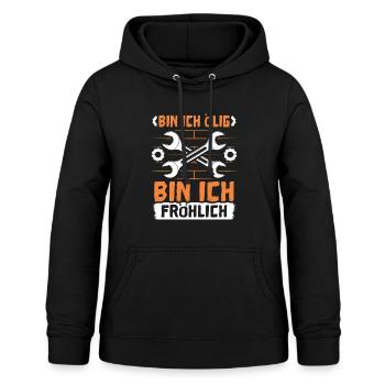 Bin Ich Ölig bin ich Fröhlich - Frauen Hoodie - Schwarz - Vorne - AI Model Female 172 light (172cm)