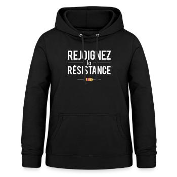 Rejoignez la résistance humour science ingénieur - Sweat à capuche Femme - noir - Devant - AI Model Female 172 light (172cm)