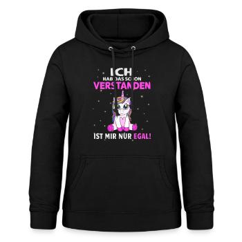 Ich hab das schon Verstanden - Einhorn Sprüche - Frauen Hoodie - Schwarz - Vorne - AI Model Female 172 light (172cm)