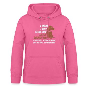 Grip situation like a dachshund - Women's Hoodie - pink - Front - AI Model Female 172 light (172cm)