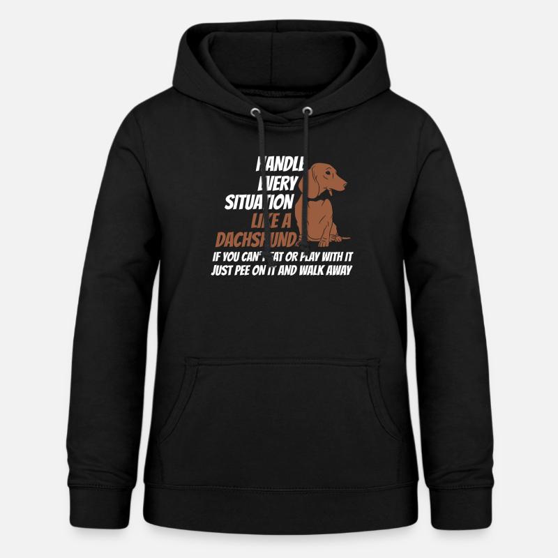 Griff-Situation Wie Ein Dackel - Frauen Hoodie - Schwarz