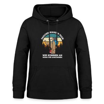Faultier Wanderteam Faultier Wander Team - Frauen Hoodie - Schwarz - Vorne - AI Model Female 172 light (172cm)