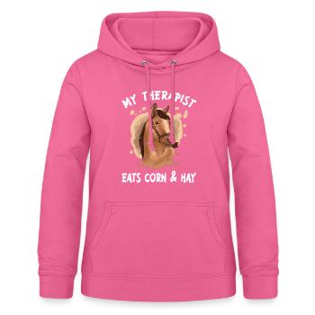 My Therapist Eats Corn & Hay Rider Rider Horse - Women's Hoodie - pink - Front - AI Model Female 172 light (172cm)