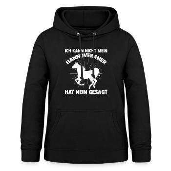 Reitstall Reiten Pferd Hannoveraner - Frauen Hoodie - Schwarz - Vorne - AI Model Female 172 light (172cm)