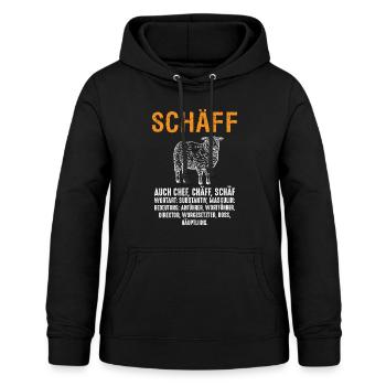 Schäff Chef Schaaf witzig sarkasmus - Frauen Hoodie - Schwarz - Vorne - AI Model Female 172 light (172cm)