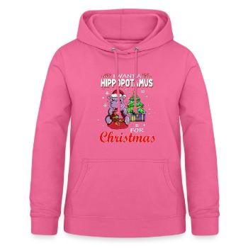 I want a Hippopotamus for Christmas Nilpferd XMAS - Frauen Hoodie - Pink - Vorne - AI Model Female 172 light (172cm)