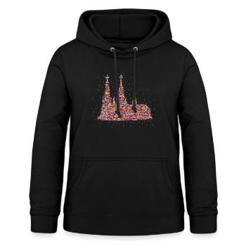 Köln Kölner Dom Karneval Konfetti - Frauen Hoodie - Schwarz - Vorne - AI Model Female 172 light (172cm)