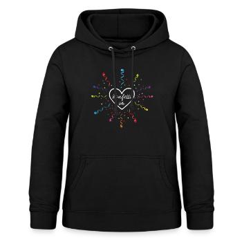 Konfetti im Herzen Karneval Fasching - Frauen Hoodie - Schwarz - Vorne - AI Model Female 172 light (172cm)
