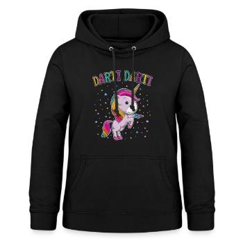 Darti Darti Cute Unicorn Darts Player Darts - Frauen Hoodie - Schwarz - Vorne - AI Model Female 172 light (172cm)