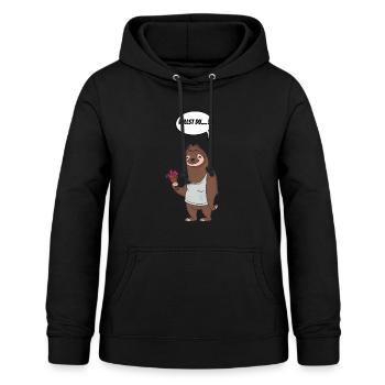 Faultier Valentinstag Willst Du Blumenstrauß - Frauen Hoodie - Schwarz - Vorne - AI Model Female 172 light (172cm)