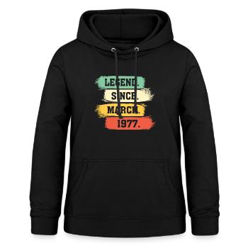 Legend Since March 1977 - Frauen Hoodie - Schwarz - Vorne - AI Model Female 172 light (172cm)