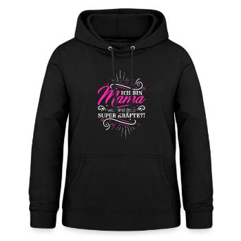 Ich Bin Mama - Was SInd Deine Superkräfte? - Frauen Hoodie - Schwarz - Vorne - AI Model Female 172 light (172cm)