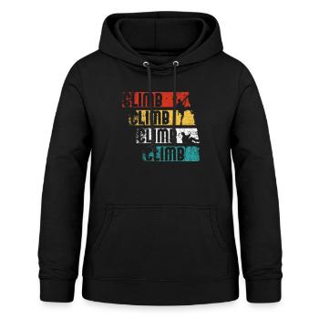 Escalade rétro - Sweat à capuche Femme - noir - Devant - AI Model Female 172 light (172cm)