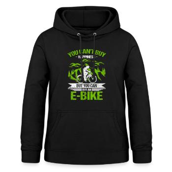 Glück Kann Man Nicht Kaufen, Aber Ein E-bike - Frauen Hoodie - Schwarz - Vorne - AI Model Female 172 light (172cm)