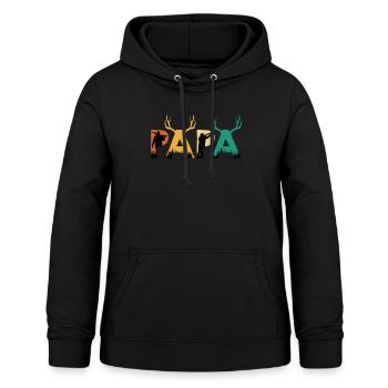 Jagd Papa Jäger - Frauen Hoodie - Schwarz - Vorne - AI Model Female 172 light (172cm)