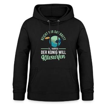 Kitesurfen - Frauen Hoodie - Schwarz - Vorne - AI Model Female 172 light (172cm)