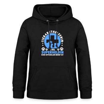 Tierarzthelferin Superheldin Kein Beruf Tiere - Frauen Hoodie - Schwarz - Vorne - AI Model Female 172 light (172cm)