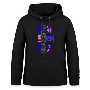 Peace Love Cure Grossesse Perte de nourrisson T Shirt - Sweat à capuche Femme - noir - Devant - AI Model Female 172 light (172cm)