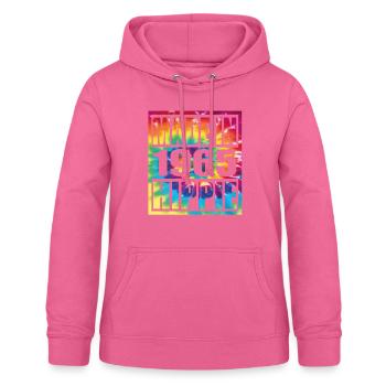 Anniversaire hippie 1965 - Sweat à capuche Femme - rose - Devant - AI Model Female 172 light (172cm)