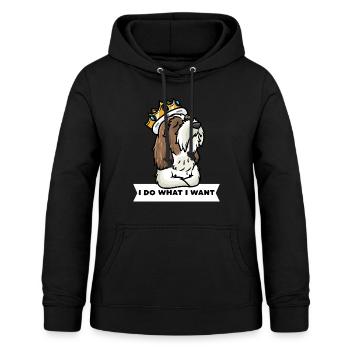 Petit Basset Griffon Vendéen Chien - Sweat à capuche Femme - noir - Devant - AI Model Female 172 light (172cm)