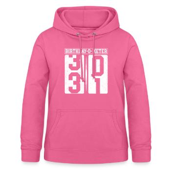 Birthday-O-Meter 31 Joyeux 31e anniversaire Célébrant - Sweat à capuche Femme - rose - Devant - AI Model Female 172 light (172cm)