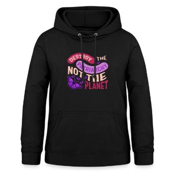 Chemise féministe, détruisez le patriarcat pas le - Sweat à capuche Femme - noir - Devant - AI Model Female 172 light (172cm)