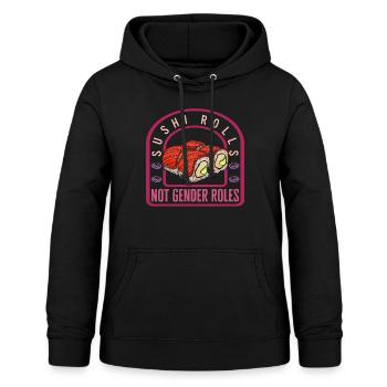 Feministisches Hemd, Sushi-Rollen Nicht Geschlechterrollen süß - Frauen Hoodie - Schwarz - Vorne - AI Model Female 172 light (172cm)