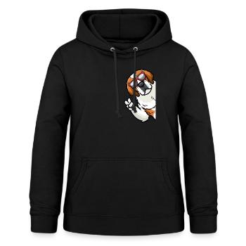 St. Bernard Dog St. Bernard Dog - Women's Hoodie - black - Front - AI Model Female 172 light (172cm)
