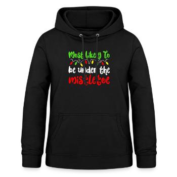 Am wahrscheinlichsten zu Weihnachten unter Mistel - Frauen Hoodie - Schwarz - Vorne - AI Model Female 172 light (172cm)