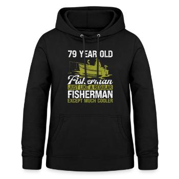 79 Year Old Fisherman Fishing Rod 79 Angler - Frauen Hoodie - Schwarz - Vorne - AI Model Female 172 light (172cm)