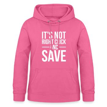 Citation NFT amusante ce n’est pas un clic droit et enregistrer - Sweat à capuche Femme - rose - Devant - AI Model Female 172 light (172cm)