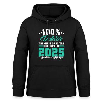 Doktor 2025 Doktorand Promotion Dissertation - Frauen Hoodie - Schwarz - Vorne - AI Model Female 172 light (172cm)