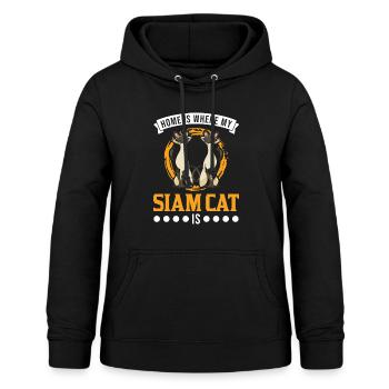 Siamkatze Zuhause Siam Cat Siamesische Katze - Frauen Hoodie - Schwarz - Vorne - AI Model Female 172 light (172cm)