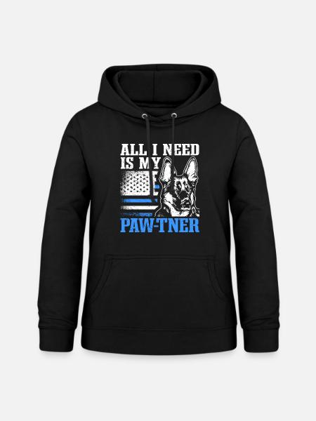 Polizist Polizeihund - Frauen Hoodie - Schwarz