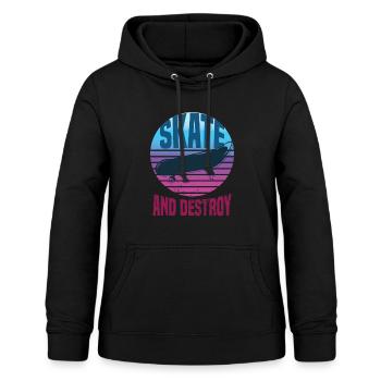 Skateboard Skateboardfahrer Skaten - Frauen Hoodie - Schwarz - Vorne - AI Model Female 172 light (172cm)