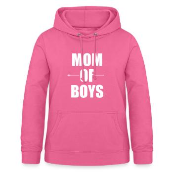 Maman de garçons - Sweat à capuche Femme - rose - Devant - AI Model Female 172 light (172cm)