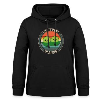 Peas Vegetable Shirt, Like 2 Peas In Pod, - Women's Hoodie - black - Front - AI Model Female 172 light (172cm)
