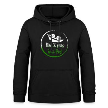 Peas Vegetable Shirt, Like 2 Peas In Pod, - Women's Hoodie - black - Front - AI Model Female 172 light (172cm)