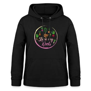 Chemise de légumes Roots, T-shirt Love My Roots, - Sweat à capuche Femme - noir - Devant - AI Model Female 172 light (172cm)