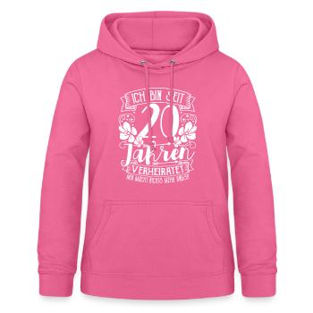 Mariage en porcelaine 20 ans marié - Sweat à capuche Femme - rose - Devant - AI Model Female 172 light (172cm)