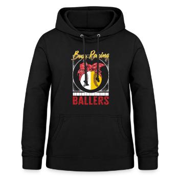 Baseball-Shirt, beschäftigt Baller Baseball - Frauen Hoodie - Schwarz - Vorne - AI Model Female 172 light (172cm)