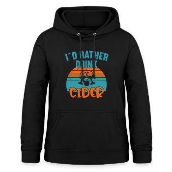 I ́d rather drink Cider / Cider - Women's Hoodie - black - Front - AI Model Female 172 light (172cm)