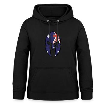 drapeau australien en casque de guerrier spartiate - Sweat à capuche Femme - noir - Devant - AI Model Female 172 light (172cm)